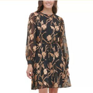 Tommy Hilfiger Chiffon Burnout Trapeze Dress